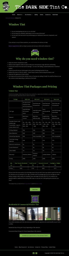 DST Window Tint Page