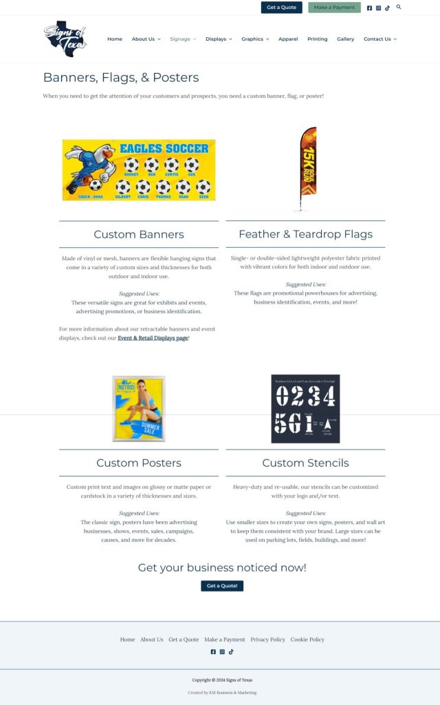 Signs of Texas Banners and Flags Page