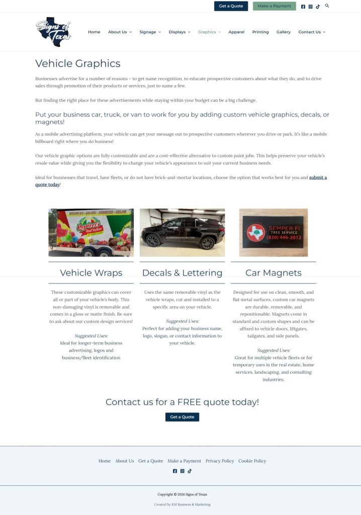 Signs of Texas Vehicle Graphics Page