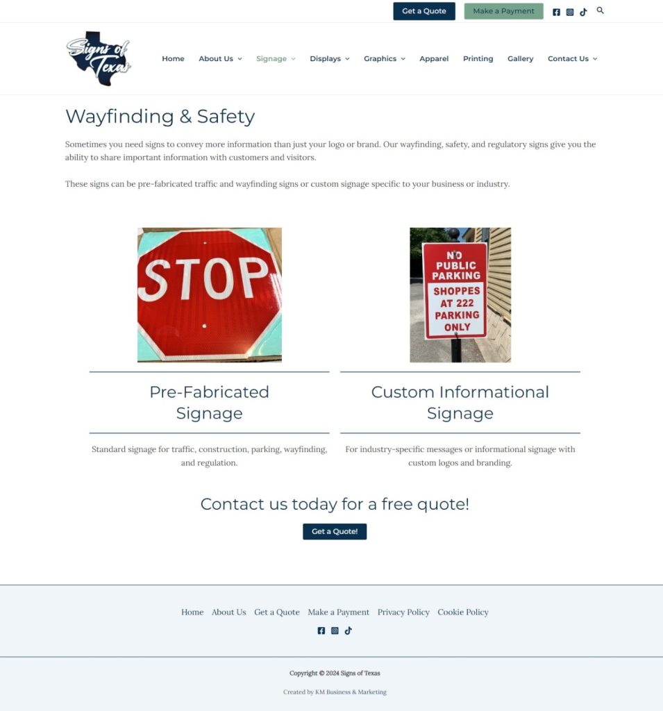 Signs of Texas Wayfinding Page