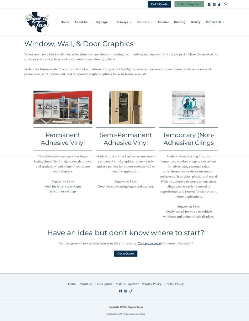 Signs of Texas Window Graphics Page